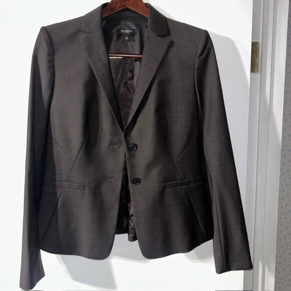 Ann Taylor Jackets & Blazers - Ann Taylor Women's Size 6 Gray Two Button Lined Blazer Jacket Notched Collar